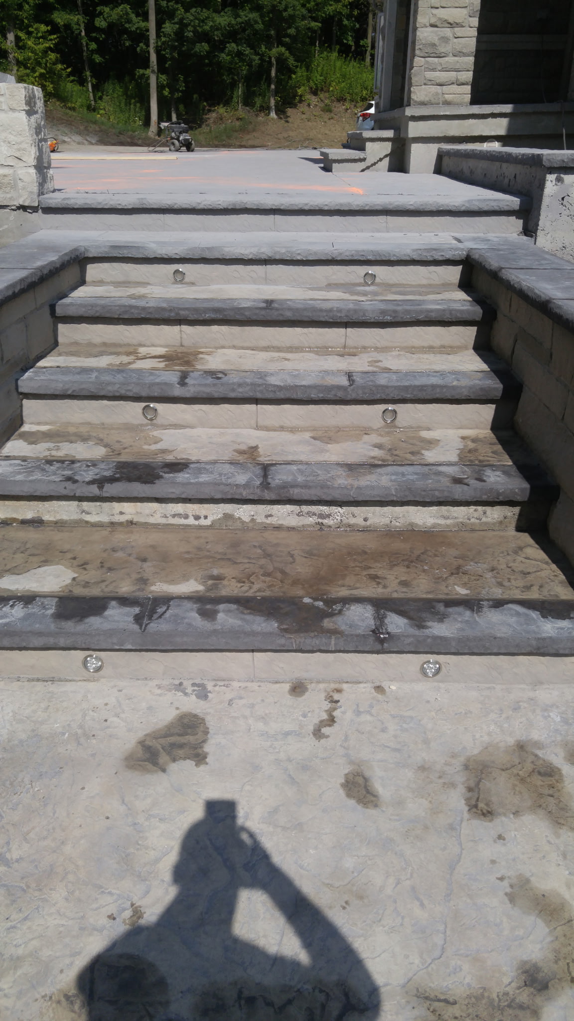 Stairs during the day with the new step lights installed
